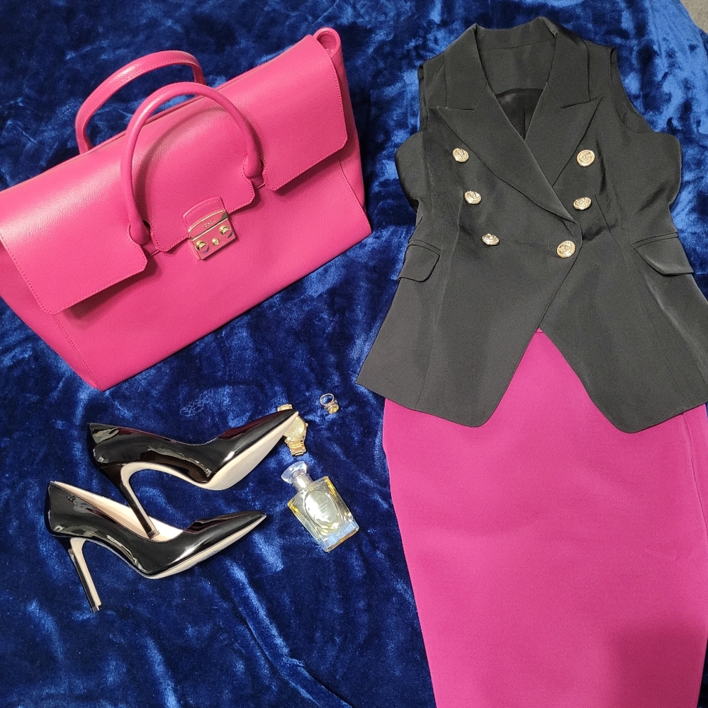 Zcrave black vest with golden buttons Fits XS